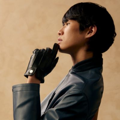 HERMES カシミア100％ 手袋 表記サイズME グレー レディース